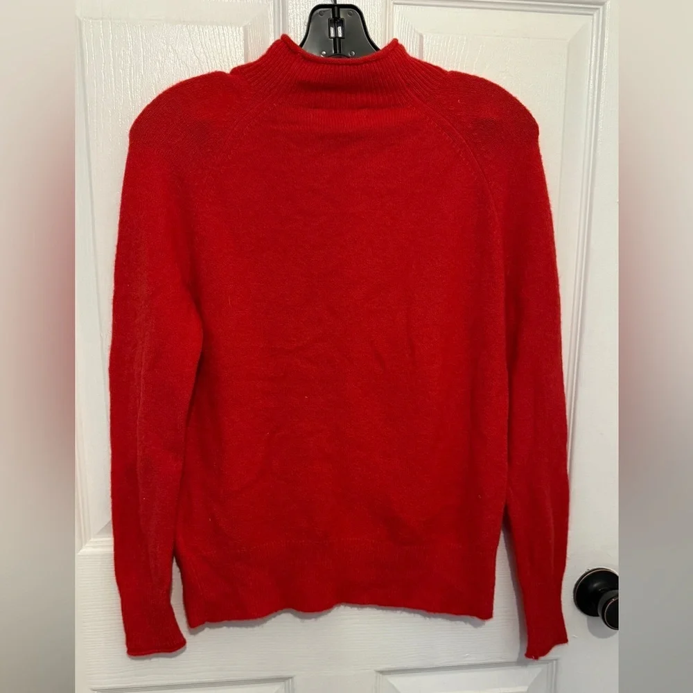 J. CREW Women’s Holiday Red Supersoft Yarn Rollneck Sweater Size XXS - Picture 2 of 5